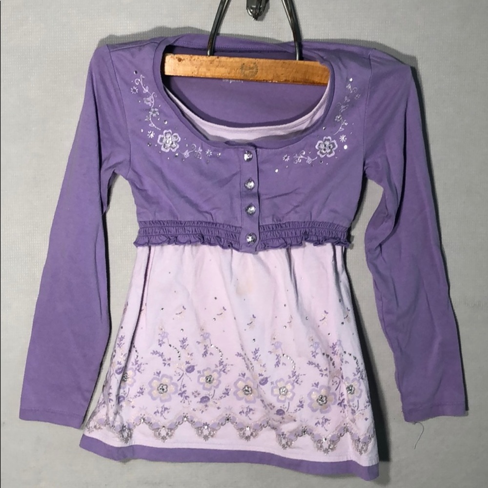 Justice Long Sleeve Purple Top - Size 7/xxs